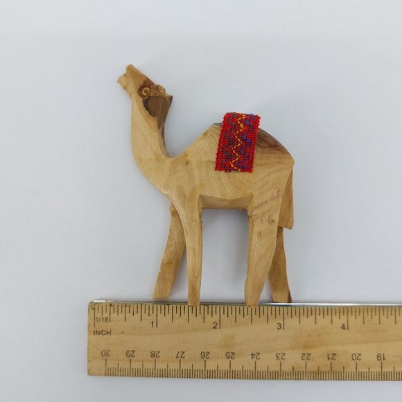 Olive Wood Camel Figurine Hand Carved Crafted in Israel - Picture 3 of 13